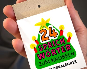 Advent calendar with proverb picture puzzles – 24 puzzles to puzzle over and smile about.