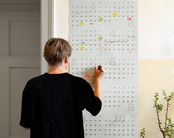 Wandkalender 2024 groot, kalenderposter 2024, jaarkalender 2024 muur, A1 2-delig, met bijpassende sticky notes, kantoorkalender, projectplanner