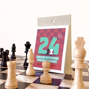 Adventskalender met 24 schaakopdrachten, in twee moeilijkheidsgraden, vanaf 9 jaar afbeelding 3