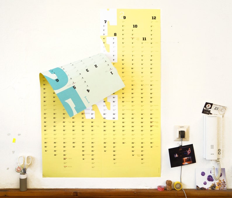 A1 year planner, 2 year calendar, wall calendar 2024 and 2025, can be used for 24 months, half years can be separated, family planner, sperlingb image 2