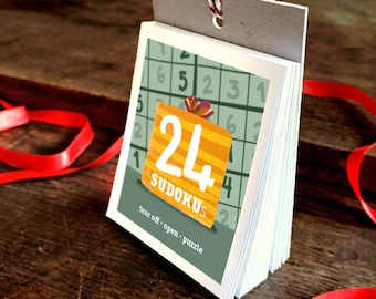 Sudoku Advent Calendar with 24 Puzzles – English Version for Sudoku Fans, Brain Teasers for Christmas Countdown // sperlingb