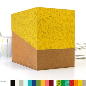 RECEPTBOX, doos met indexkaarten en registers, kookboek met een verschil, ongebruikelijk cadeau voor vriendin en vriend, vrouw, man, hobbykoks