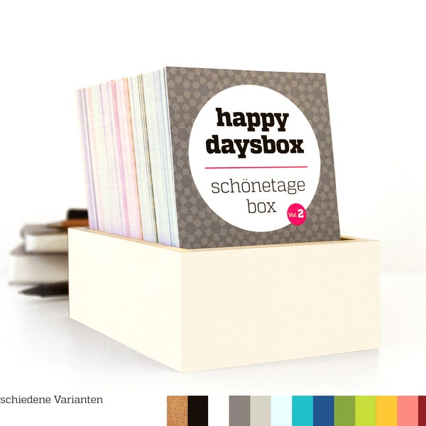 Schönetagebox sprachunabhängig: HAPPYDAYSBOX, Box zum Sammeln schöner Momente, Tischkalender, Erinnerungskiste, besonderes Tagebuch