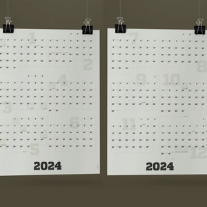 Wall calendar 2024 large, calendar poster 2024, annual calendar 2024 wall, A1 2-part, with matching sticky notes, office calendar, project planner image 9