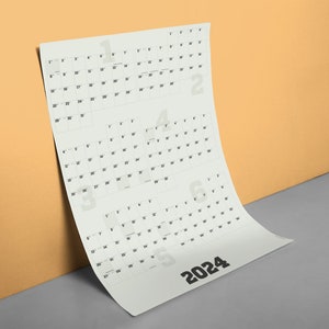 Wall calendar 2024 extra large // 2-part calendar, with matching sticky notes, sperlingb image 1