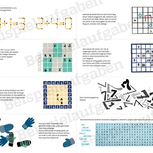 Puzzles, Sudoku, brain teasers in a small tear-off pad, a gift for puzzle fans aged 12 and up, a small present for Easter, for birthdays image 10