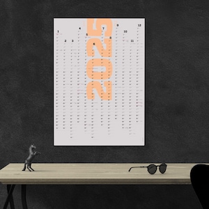 Calendario de pared 2025 y 2026 extra grande (A1), utilizable durante 24 meses