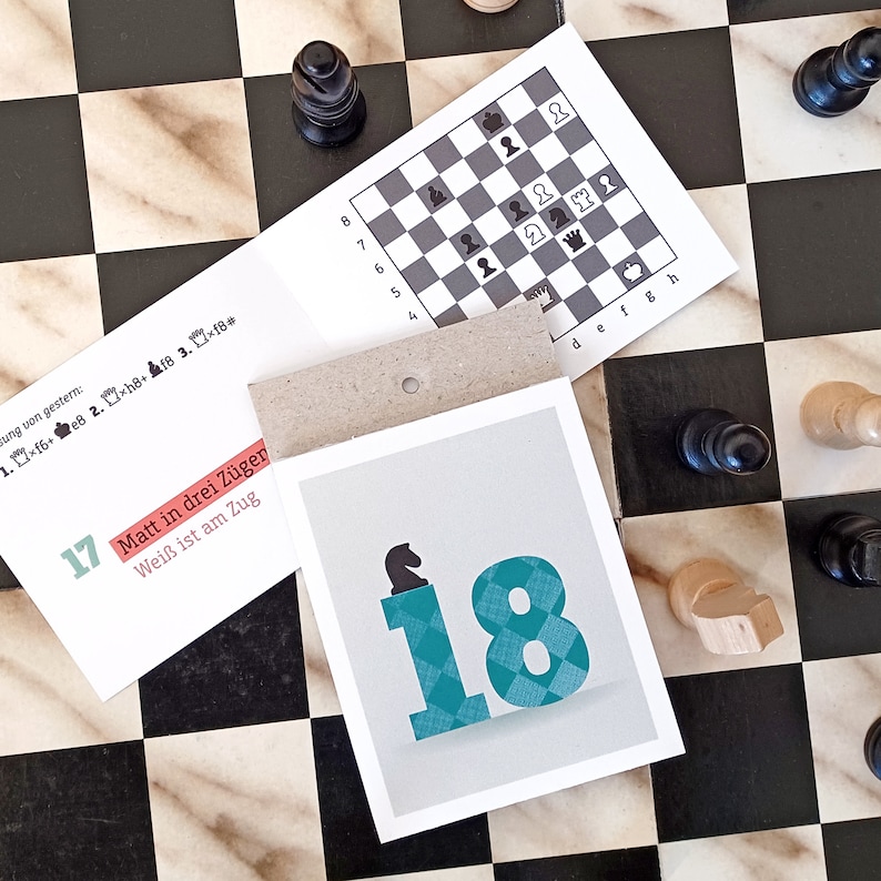 Adventskalender met 24 schaakopdrachten, in twee moeilijkheidsgraden, vanaf 9 jaar afbeelding 7