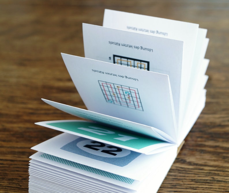 Puzzles, Sudoku, brain teasers in a small tear-off pad, a gift for puzzle fans aged 12 and up, a small present for Easter, for birthdays image 8