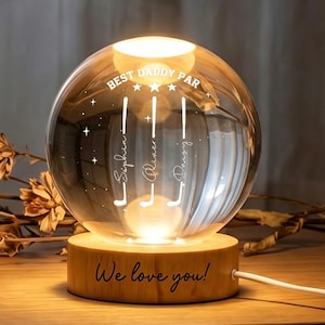 Lámpara de noche con bola de cristal 3D de galaxia, sistema solar, globo de cristal, regalo de astronomía para amantes del espacio, decoración celestial para el dormitorio.