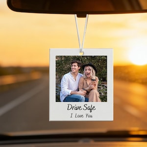 Personalized Photo Car Ornament,Custom Hanging Car Polaroid, Drive Safe Gift for Him/Her, First Car Charm, Personalized Photo Car Accessory