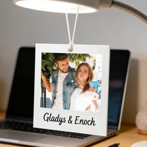 Polaroid da appendere all'auto, regalo per guida sicura per lui/lei, ornamento personalizzato per auto con foto, ciondolo per la prima auto, accessorio personalizzato per auto con foto