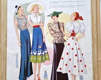 1930年代のヴィンテージイタリアメンズファッションイラスト、額入り6