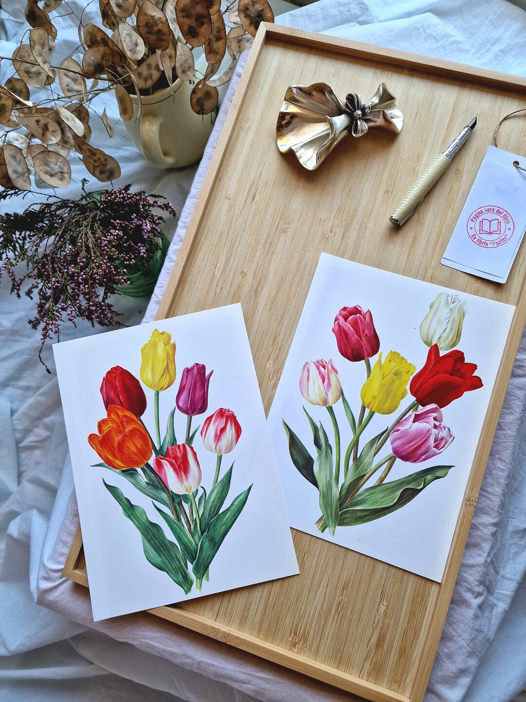 Set of 2 Vintage Tulip Flower Prints – Original 1964 Botanical Wall Art ...