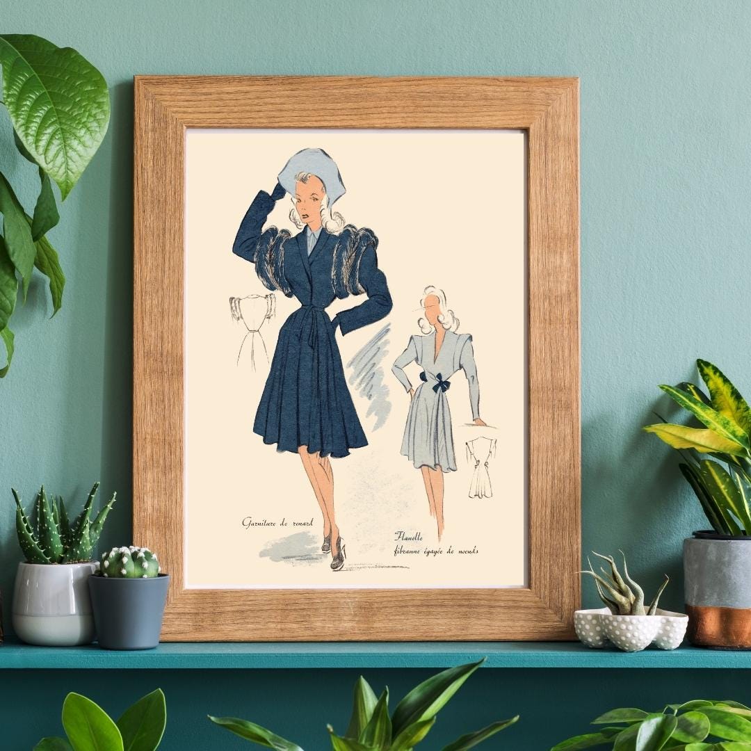 1940s French Dress - Etsy