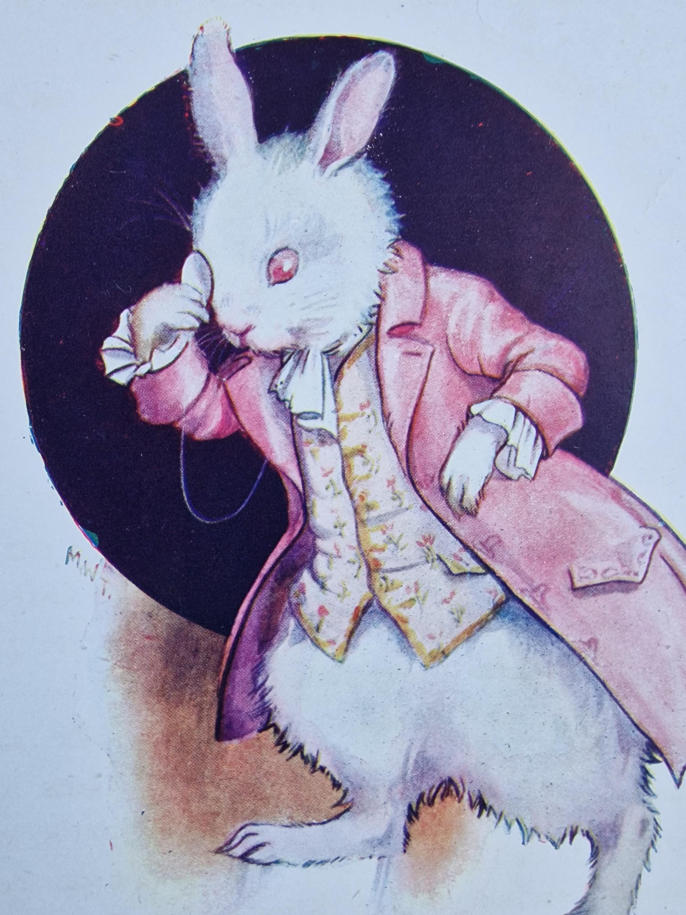 Alice in Wonderland Illustration, White Rabbit Anxious Scene – Original ...