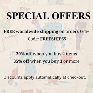 FREE worldwide shipping on orders €65+
Code: FREESHIP65
30% off when you buy 2 items
35% off when you buy 3 or more
