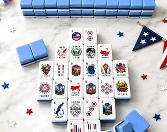 250th Anniversary American Mahjong Set,Patriotic National Parks Mahjong Tiles,Acrylic Mahjong Gift Set,250 Sets Worldwide