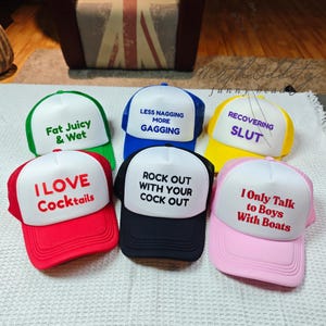 Jeu de roulettes pour chapeaux de camionneur, chapeaux de camionneur rigolos pour femme, cadeau d&#39;enterrement de vie de jeune fille désarticulé, ensemble de bonnets en mousse inappropriés, chapeaux de voyage pour filles