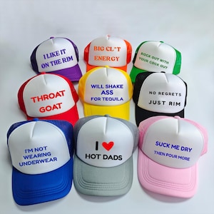 Pack de roulette de chapeaux de camionneur - chapeaux d&#39;enterrement de vie de jeune fille drôles, dictons personnalisés sales, casquettes de plage de célibataire, cadeau inapproprié de chapeau de camionneur