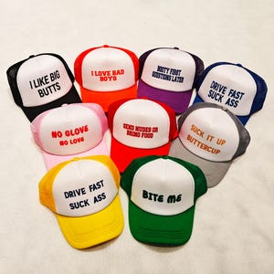 Lot de roulettes de chapeaux de camionneur sans charnière, chapeaux de camionneur drôles pour enterrement de vie de garçon, jeu de chapeaux fous, chapeaux de fête sauvages, lot de chapeaux sans charnière