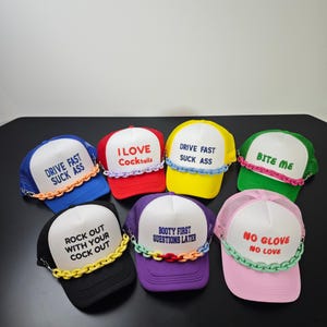 Funny Trucker Hats, Trucker Hat Roulette Pack, Girls Trip Hats, Unhinged Hat Roulette, Dirty Trucker Hats, Raunchy Bachelorette Hats