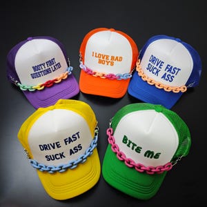 Pacote de roleta de bonés de caminhoneiro, bonés de caminhoneiro engraçados, chapéus para despedida de solteira, roleta de chapéus sujos, chapéus para despedida de solteiro, chapéus para viagem de meninas