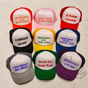Trucker Hat Roulette Pack, Funny Trucker Hats, Bachelorette Hats, Inappropriate Hats, Party Hats, Foam Hats, Hats for Women