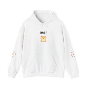 Shiba Hoodie, Shiba Inu Sweatshirt, Floral Dog Hooded Sweatshirt, Cute Japanese Dog Hoodie, Dog Lover Gift