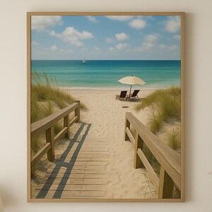 Seaside Pathway to Peace – Coastal Boardwalk Beach Print