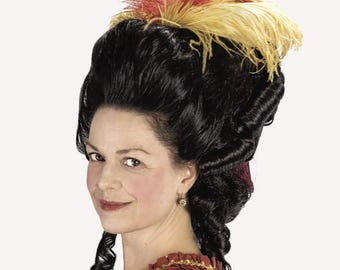 18th Century Women's Wig: 1770s medium-height "pouf" wig