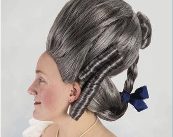 18th Century Women's Wig - 1770s tall "pouf" wig