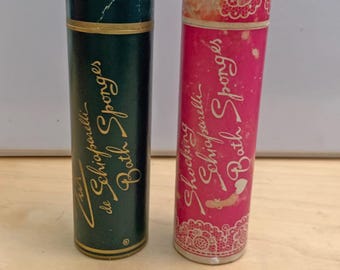 Vintage 1950s Schiaparelli Bath Sponges Tubes Zut & Shocking Pair