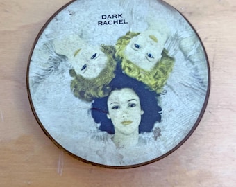 SEALED Vintage 1940s Jergens Face Powder Dark Rachel Alix of Paris Sealed Interior Box