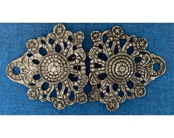 Antique French Cape Clasp - Normandy? 19th century? Silver color
