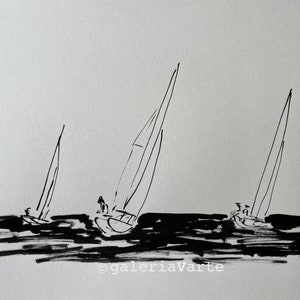 Dibujo a tinta original - Vela - arte