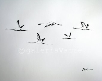 Original ink drawing - Flying - europeanstreetteam