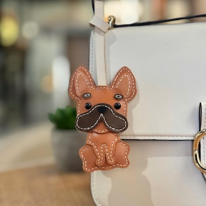 French Bulldog, Chihuahua, Corgi Keychains – Handmade Vegan Leather Puppy Bag Charms | Cute Dog Lover Gift, Pet Mom Keychain Accessory