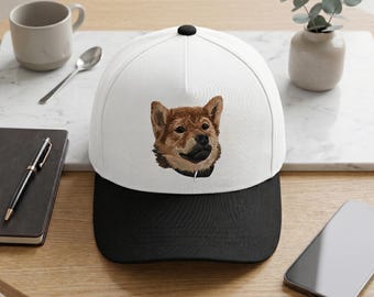Gorra de béisbol bicolor con retrato personalizado de mascota, gorra bordada personalizada para perro y gato, bonito recuerdo para amantes de los animales.