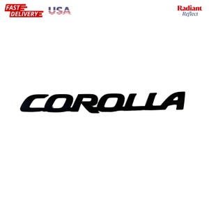 Toyota Corolla Matte Black Emblem | Rear Lettering Overlay Badge | Trunk Nameplate Decal