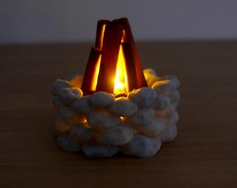 Mini led-theelicht kampvuur | Gezellige open haard bureaudecoratie | Nachtlampje in kampeer- en hutstijl