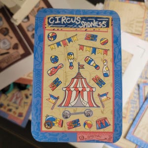 Feuille d'autocollants de tristesse de carnaval de cirque