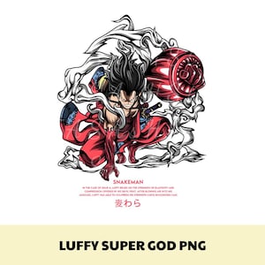 Luffy Gear 5 Solo PNG de One Piece Anime / Dios del Sol Nika (Descarga digital)