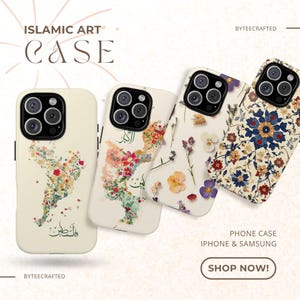 Funda para teléfono con mapa floral de Palestina: diseño de caligrafía árabe, arte botánico, regalo de apoyo a Palestina, funda protectora mate suave.