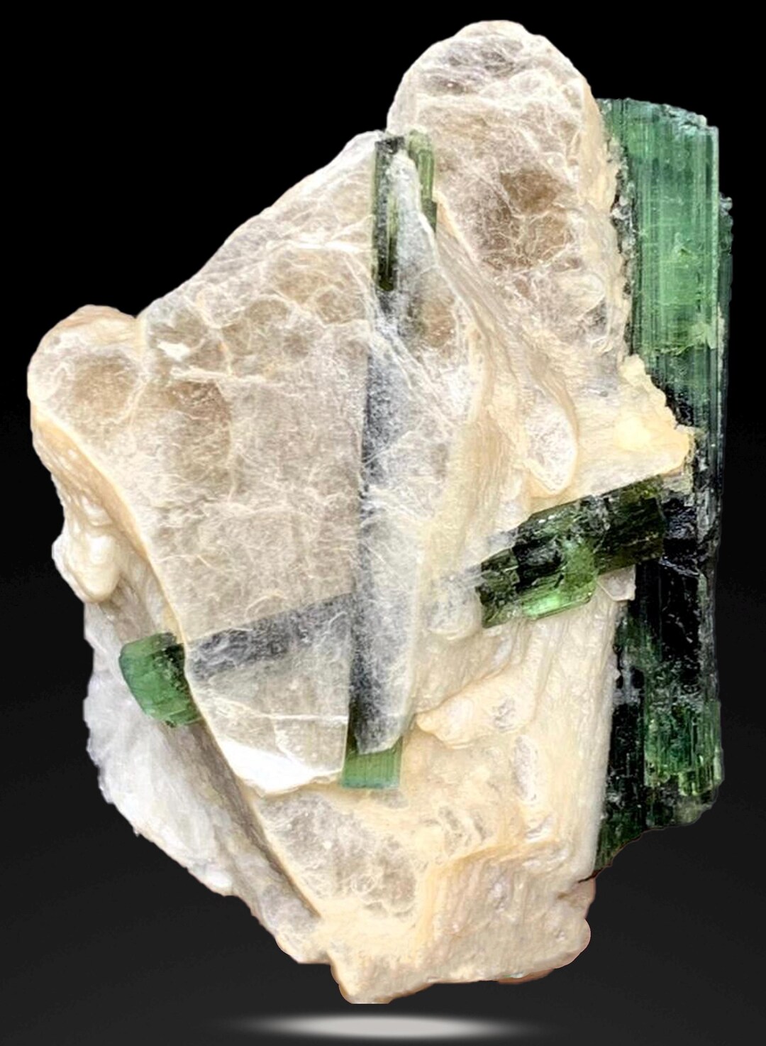 26 Ct Green Tourmaline With Albite Rare Crystal Specimen - Etsy