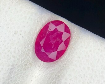 Rubí rosa de 0,80 quilates, piedra preciosa suelta de corte ovalado facetado, corindón natural, rubí transparente para anillos y joyas