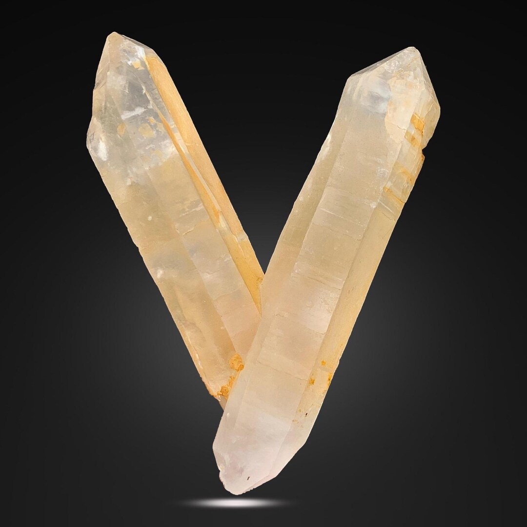 Real Quartz 438 Carat Raw Twin Quartz Crystal Inclusions Mineral Specimen V ...