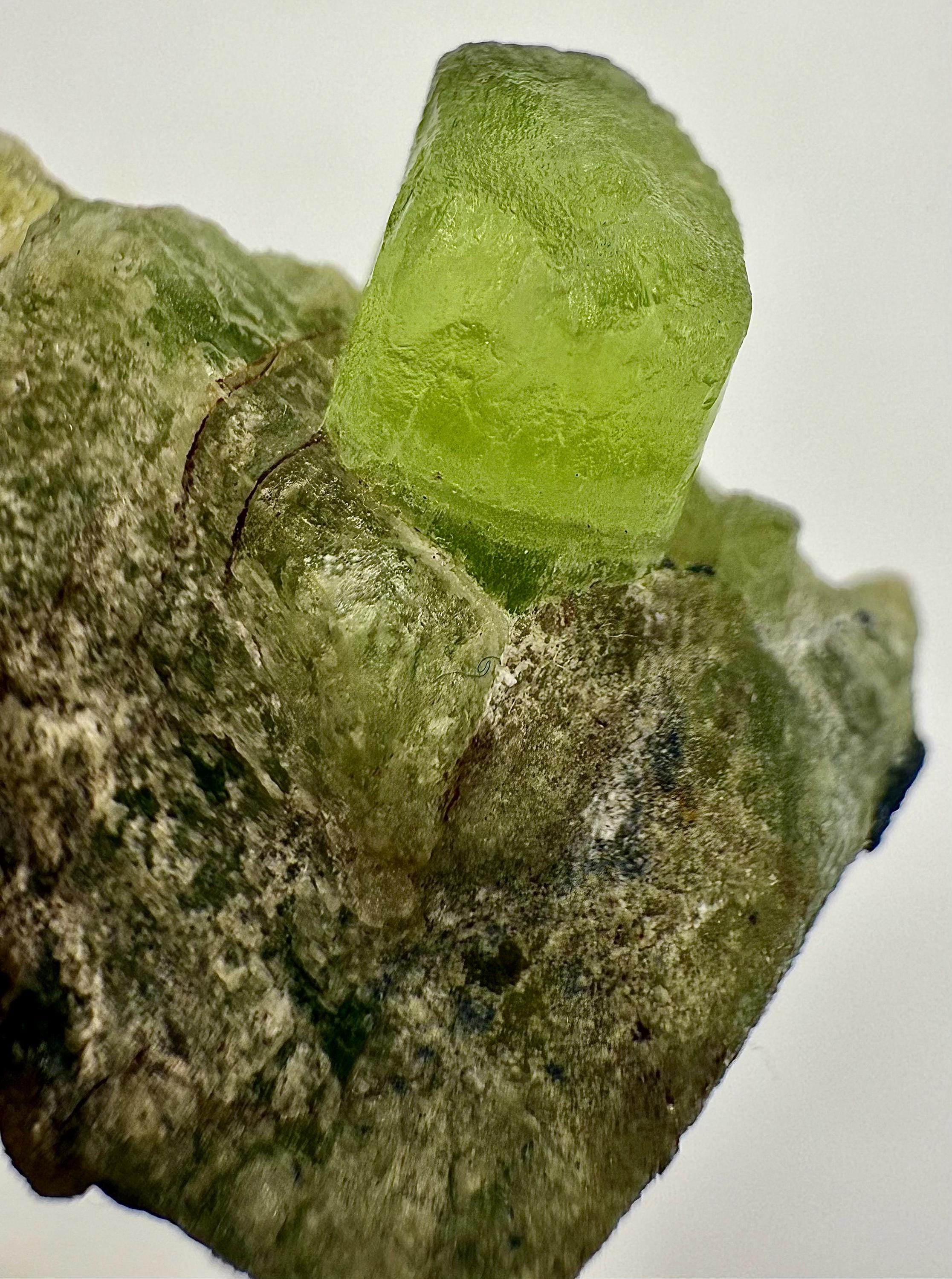 61.20カラットの原石ペリドット標本：天然グリーン8月誕生石クリスタル