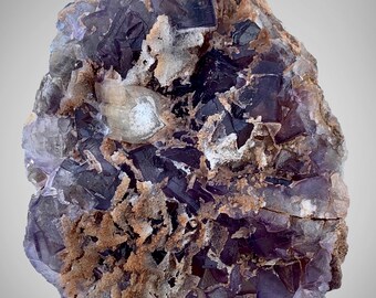 1730 gram Natural Fluorite phantom with calcite Specimen: Raw Collector's Crystal Home Decor