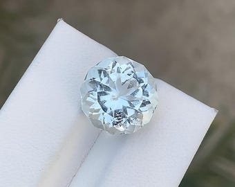 8.70 Ct round Cut Aquamarine Light Blue Gemstone for Jewelry
